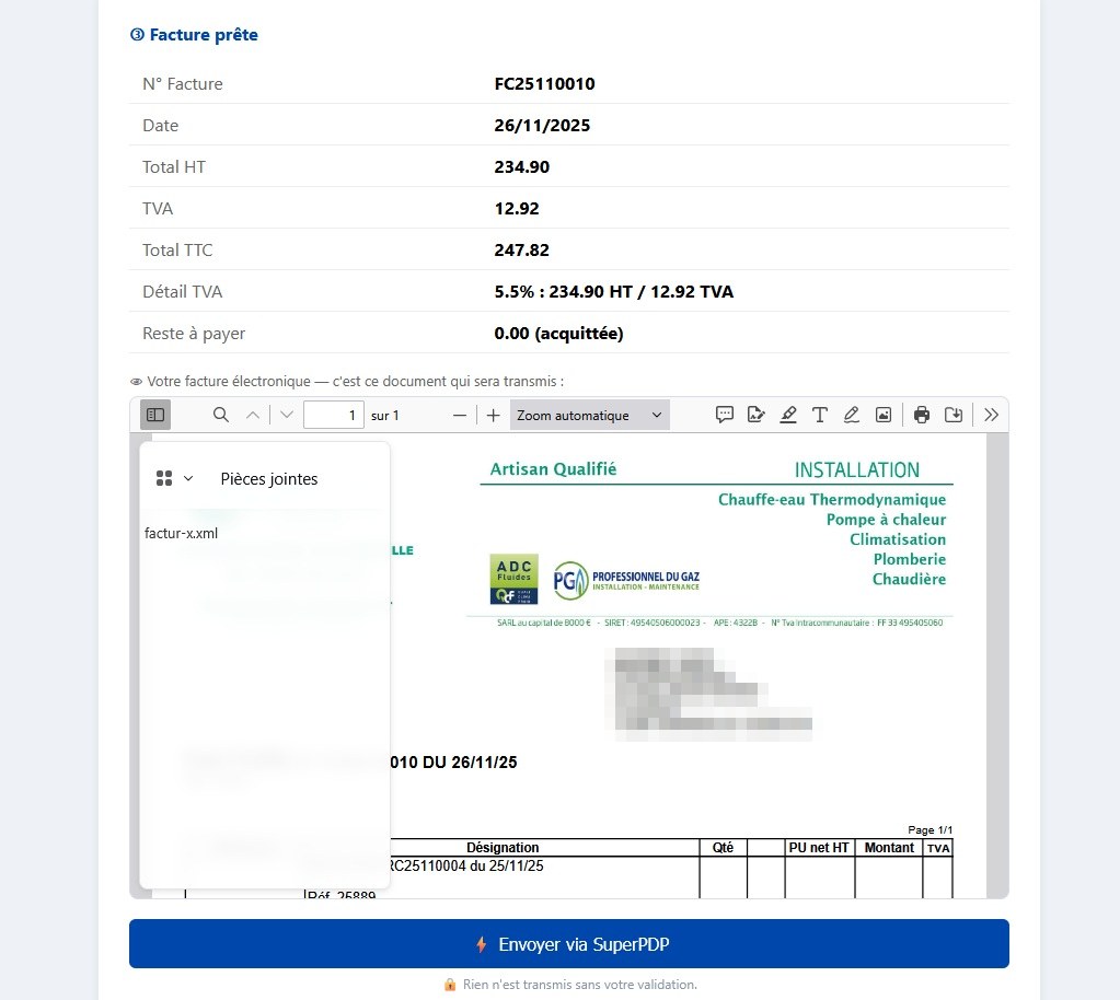 Fichier factur-x.xml embarqué dans le PDF : conformité EN 16931